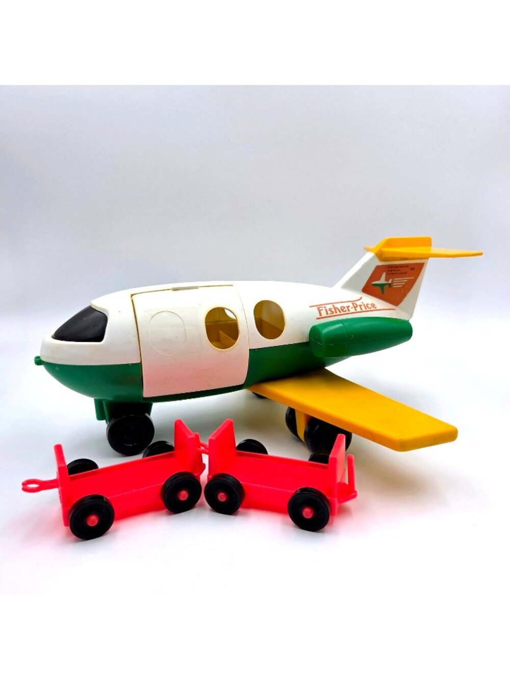 Vintage Fisher-Price Little People Play Family Jet Line #182 1980 Plane Luggage